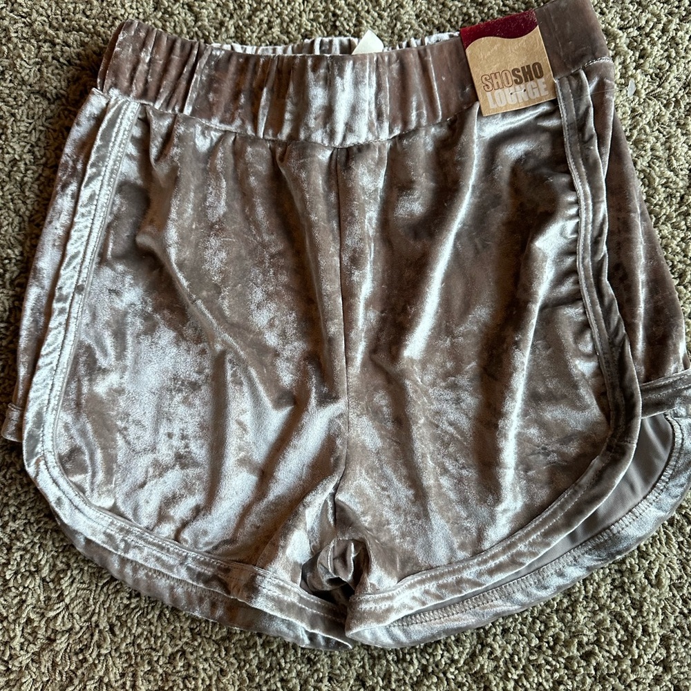 Shosho Silver Athletic Shorts Relaxed Fit